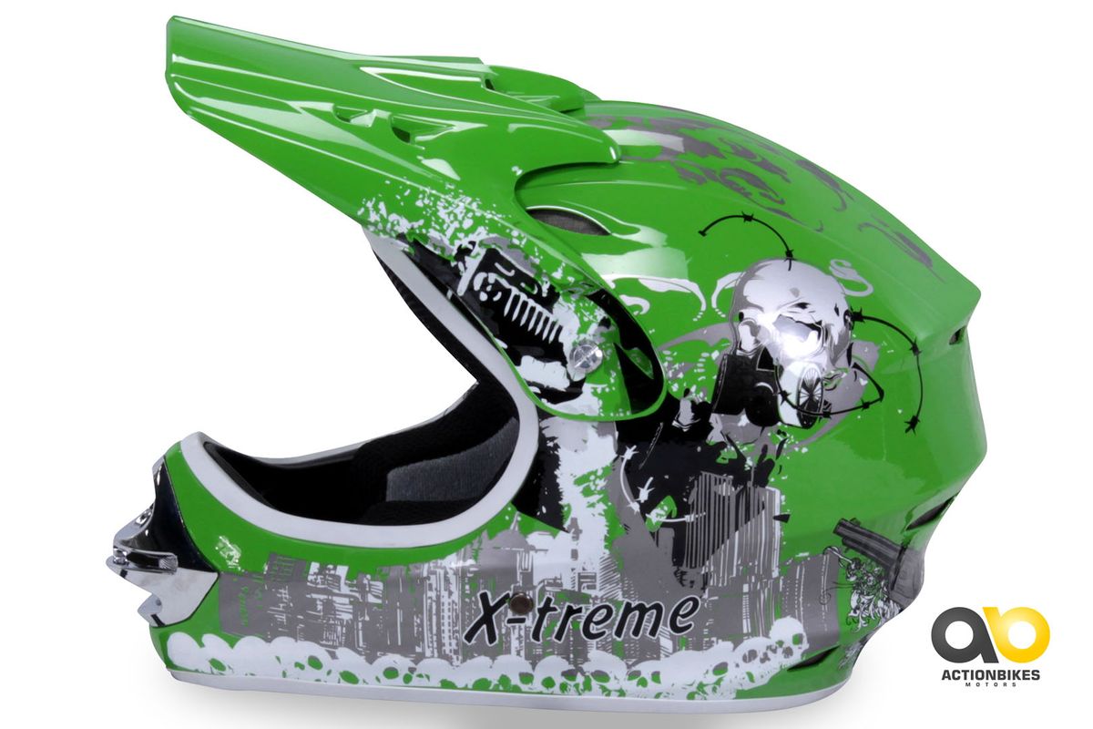 X-treme barnehjelm Cross - grønn