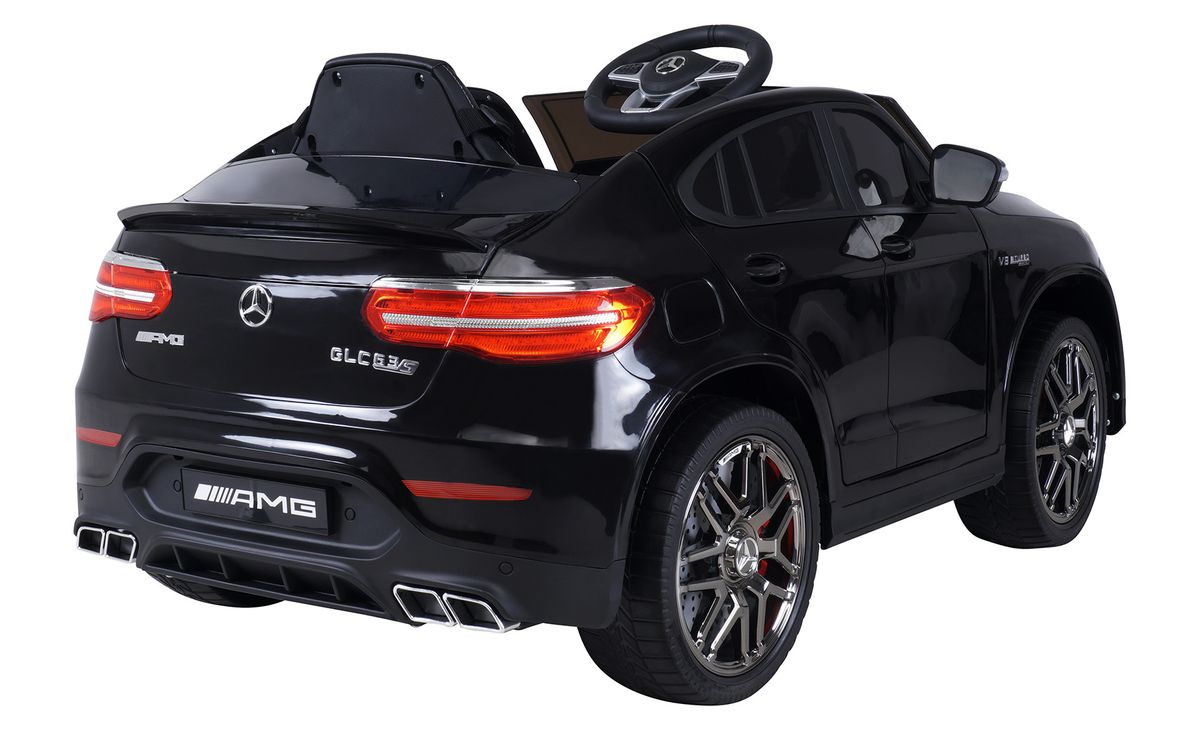 Elbil for barn Mercedes AMG GLC 63S Coupé - hvit/sort