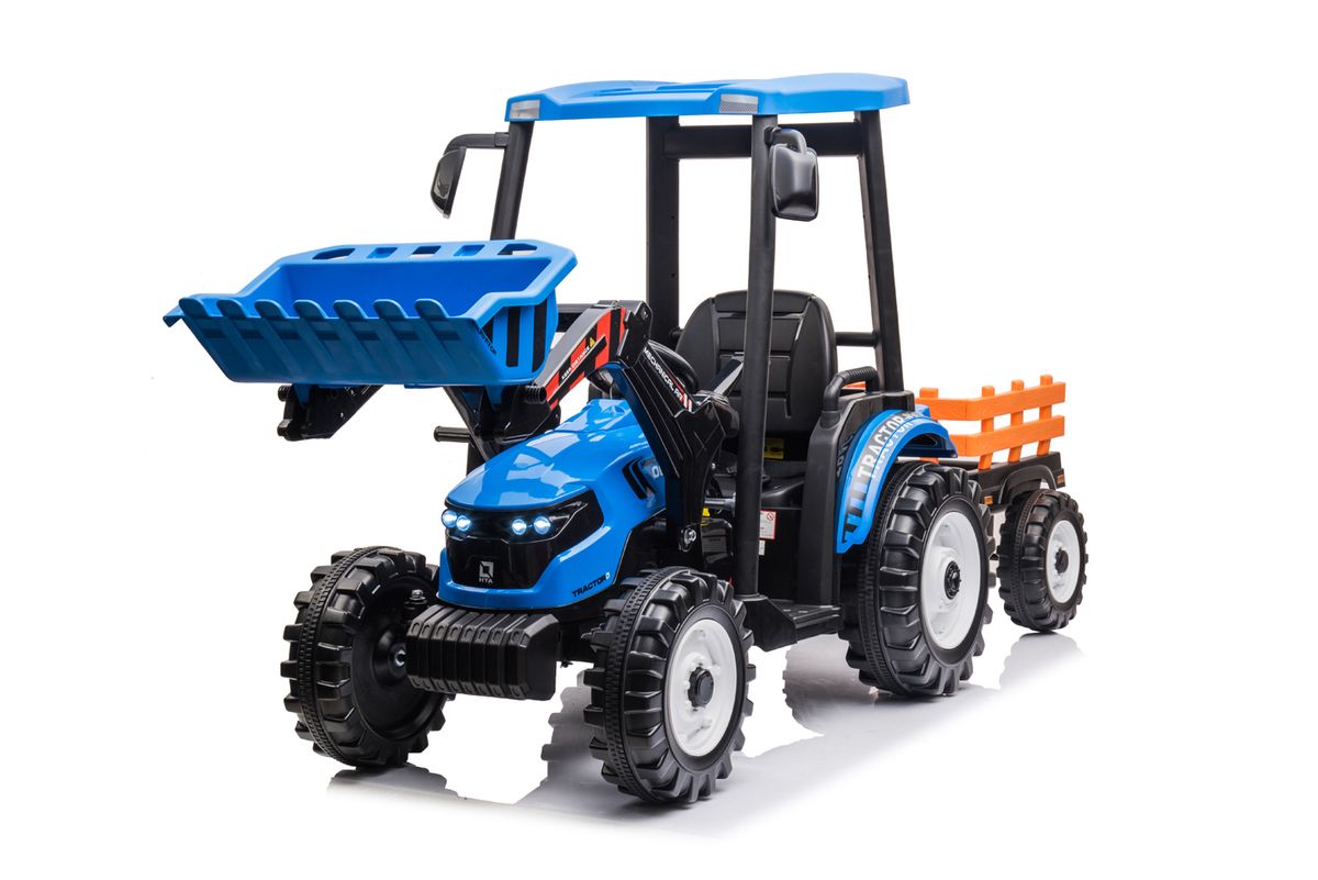 Elektrisk barnetraktor med tilhenger og skyveblad 12V