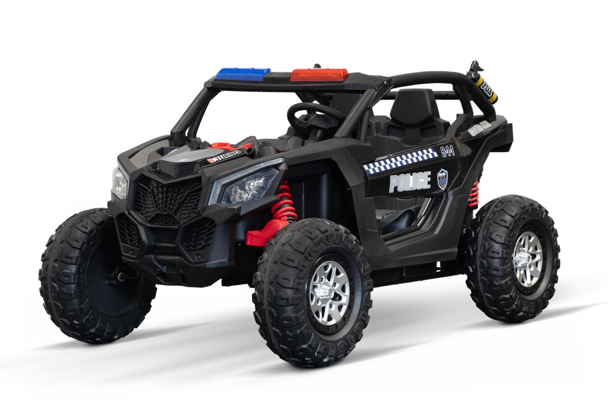 Elektrisk politi-UTV for barn 24V 2x200W 2-seter med blålys