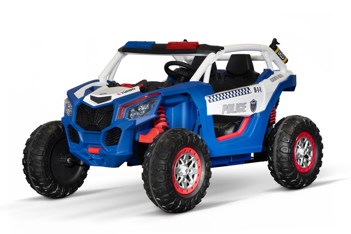 Elektrisk politi-UTV for barn 24V 2x200W 2-seter med blålys