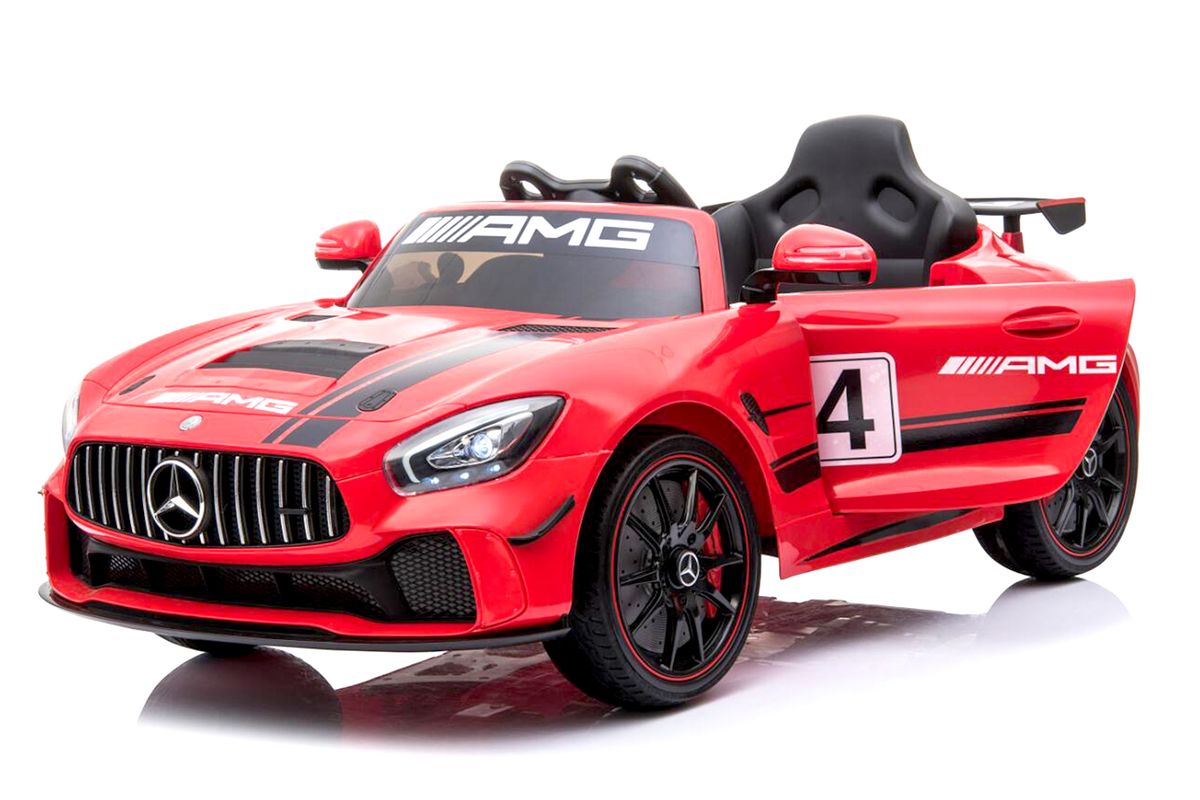 Mercedes GT4 Luxus barnebil 12V med LED-felger og elektrisk styring