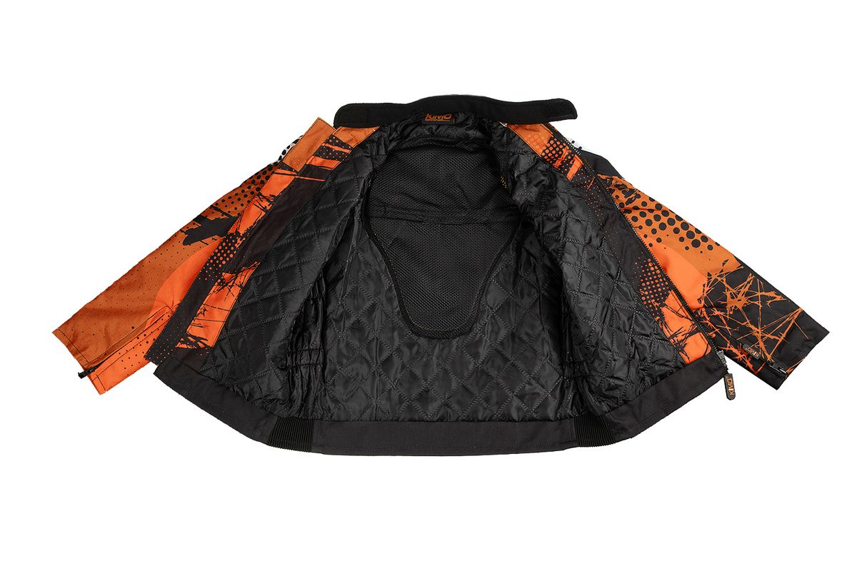 KIMO barne motocrossjakke med beskyttere oransje