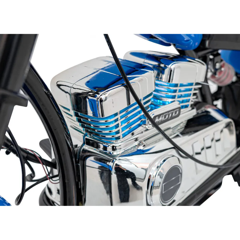 Elektrisk motorsykkel for barn – Old-School, 300 W, 24 V, blå